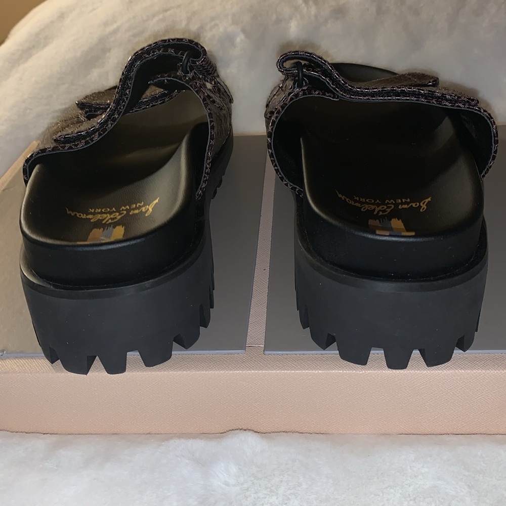 🇺🇸 Brown Lug Soles ELIANA Snake Print Leather Platform Sandals NWOB 8.5 - Picture 10 of 14